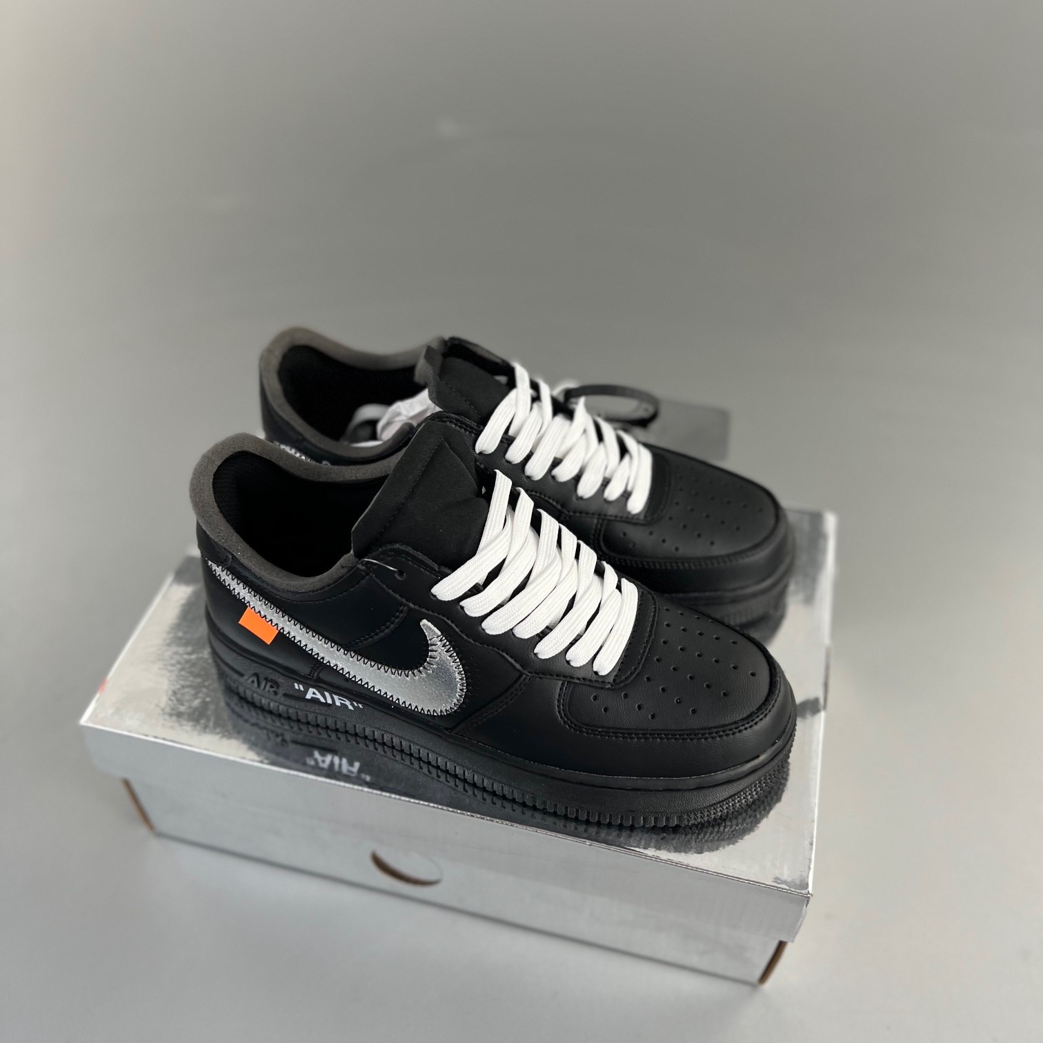 OFF WHITE  ✘ Nike Air Force 1 Low AO4297-001 black-silver 