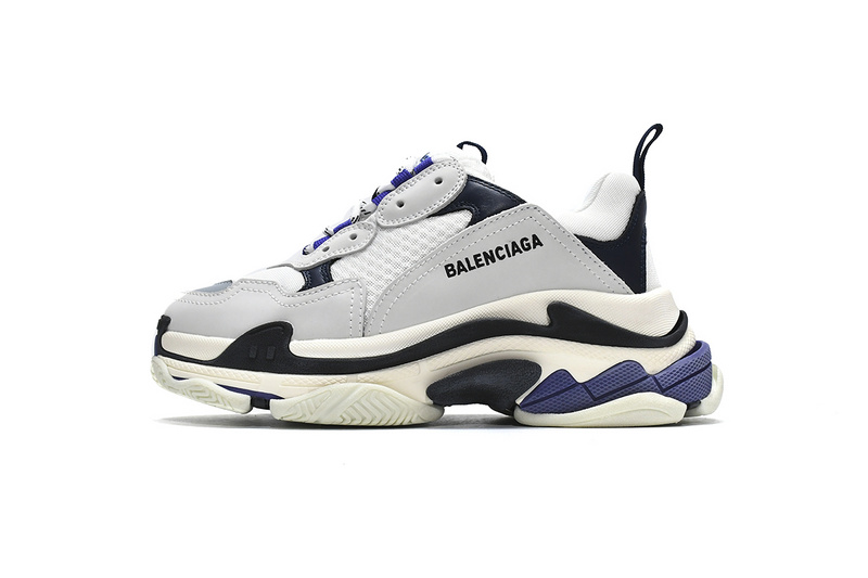 발렌시아가 Triple S White Dark Blue BLG 10132