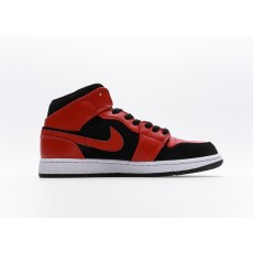 나이키 조던 1 미드 블랙 짐레드 Jordan 1 Mid Black Gym Red 554724-054