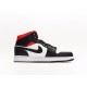 나이키 조던 1 미드 블랙 짐레드 (W) Jordan 1 Mid Black Gym Red BQ6472-061