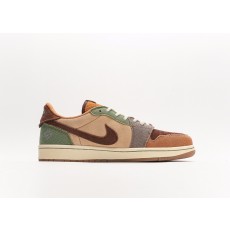 나이키 조던 1 x 자이언 윌리엄슨 레트로 로우 OG 플랙스 앤 오일 그린 Jordan 1 x Zion Williamson Retro Low OG Flax and Oil Green DZ7292-200