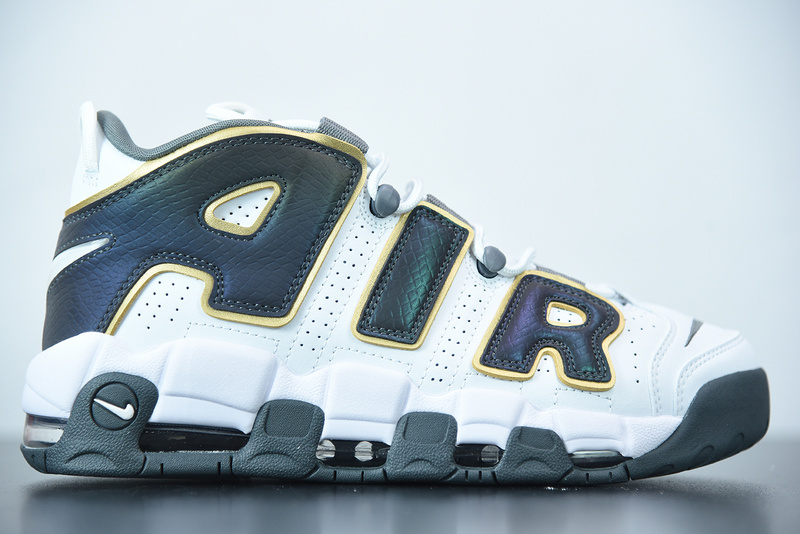 나이키 에어 모어 업템포 화이트 스네이크스킨 (GS) Nike Air More Uptempo White Anthracite Snakeskin CQ4583-100