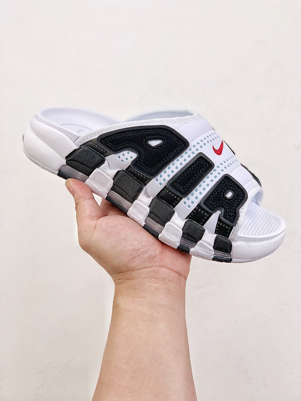 나이키 에어 모어 업템포 슬라이드 화이트 블랙 Nike Air More Uptempo Slide White Black FB7815-100