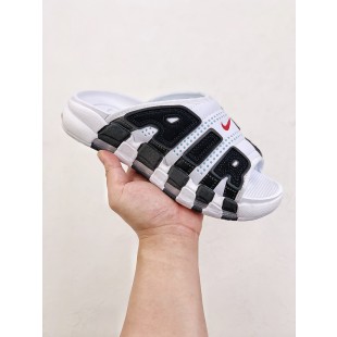 나이키 에어 모어 업템포 슬라이드 화이트 블랙 Nike Air More Uptempo Slide White Black FB7815-100