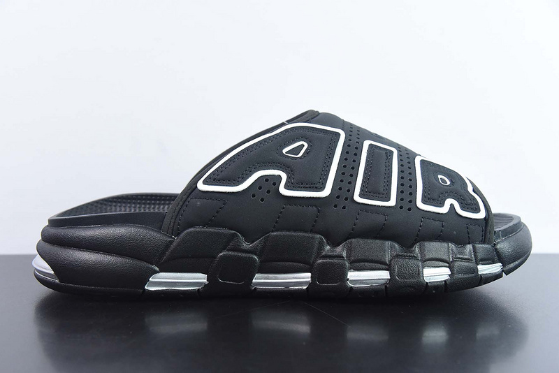 나이키 에어 모어 업템포 슬라이드 블랙 화이트 Nike Air More Uptempo Slide Black White DV2132-001