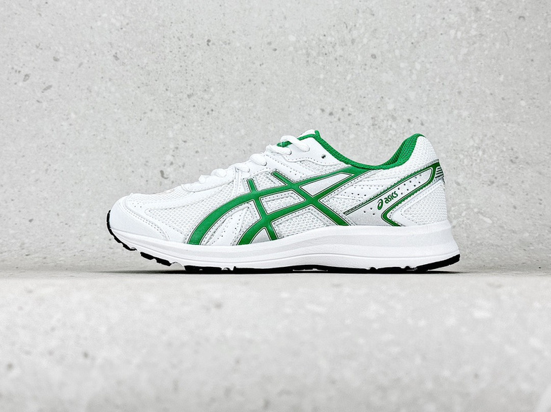 아식스 조그 100 S 화이트 그린 - 2E 와이드 Asics Jog 100 S White Green - 2E Wide 1201A896-100