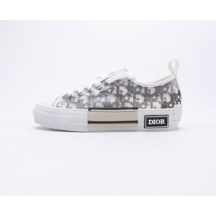 디올 B23 로우 오블리크 캔버스 화이트 & 블랙 Dior B23 Low Dior Oblique White & Black 3SN249YJP-H069