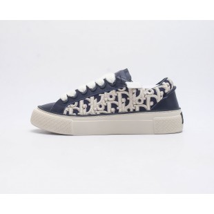 디올 B33 스니커즈 - 리미티드 리브 넘버드 에디션 네이비 블루 크림 오블리크 레이즈드 Dior B33 Sneakers 3SN303ZYQ-H561