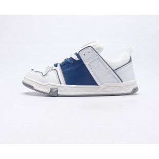발렌티노 오픈 스케이트 카프스킨 & 패브릭 스니커즈 화이트 블루 Valentino Open Skate Calfskin and Fabric Sneakers White blue 4Y2S0F89YPB_6TT