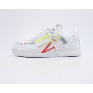 발렌티노 송아지 가죽 & 패브릭 밴드 VL7N 로우탑 스니커즈 화이트 멀티컬러 Valentino Calfskin VL7N Low-Top Sneakers With Bands White Multicolor S0C58GWJ2QM