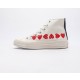 컨버스 x 플레이 꼼데가르송 척 70 하이 멀티하트 화이트 Converse x Play Comme des Garcons Chuck 70 Hi Multi-Heart White 162972C