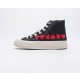 컨버스 x 플레이 꼼데가르송 척 70 하이 멀티 하트 블랙 Converse x Play Comme des Garcons Chuck 70 Hi Multi Heart Black A08147C