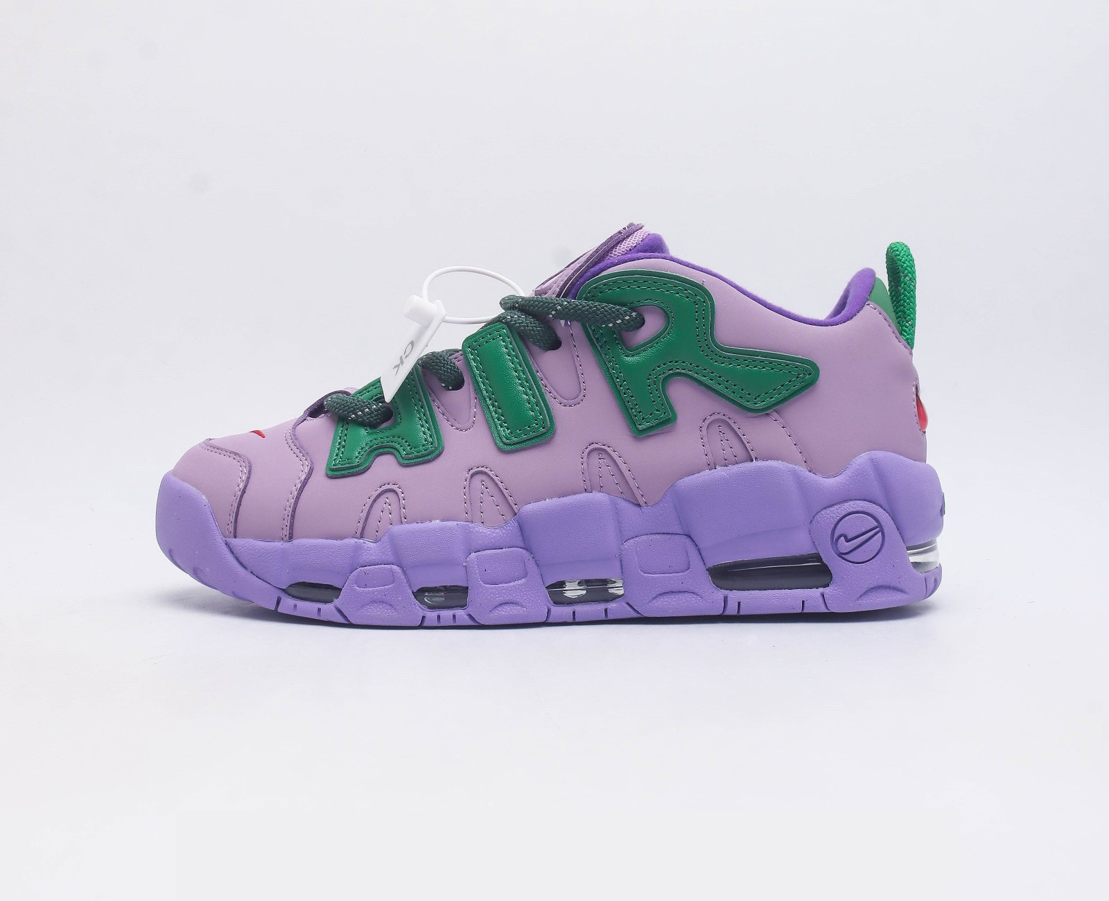 나이키 x 앰부쉬 에어 모어 업템포 로우 라일락 앤 애플 그린 Nike x Ambush Air More Uptempo Low Lilac and Apple Green FB1299-500
