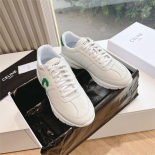 CELINE 셀린느 러너 CR-02 로우 레이스업 스니커즈 화이트/그린