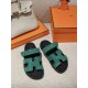 에르메스 시프레 샌들 스웨이드 고트스킨 Hermes Chypre Sandal Suede Goatskin & Vert Electrique H222297Z10