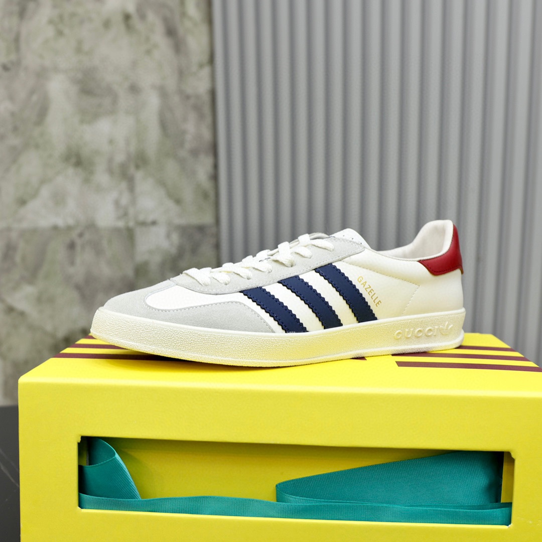 구찌 x 아디다스 가젤 스니커즈 화이트 Gucci x Adidas Gazelle Sneakers White 707847-UTT10-9060/HQ8849