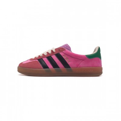 구찌 x 아디다스 가젤 스니커즈 핑크 벨벳 Gucci x Adidas Gazelle Sneakers Pink Velvet 707848-9STU0-5960/HQ8852