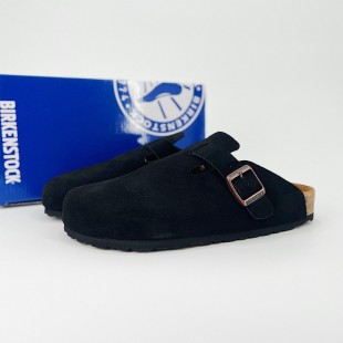 버켄스탁 보스턴 스웨이드 레더 블랙 Birkenstock Boston Suede Leather Black 0129423